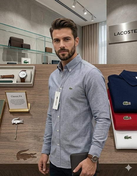 Premium Blur Formal & Classic  Shirt With Embroidered Crocodile Logo