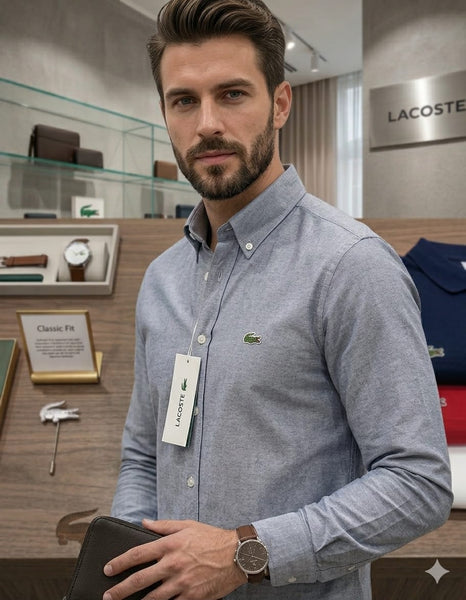 Premium Blur Formal & Classic  Shirt With Embroidered Crocodile Logo