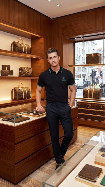 Premium Black Polo T-Shirt With Contrast Collar  Elegant & Comfortable Style