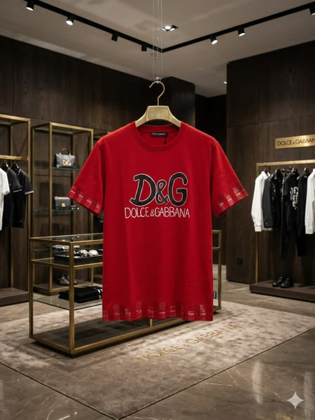 Luxury Stylish Red Casual Round Neck T-Shirt For Men