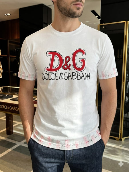 Men’s Trendy White Half Sleeve Printed T-Shirt