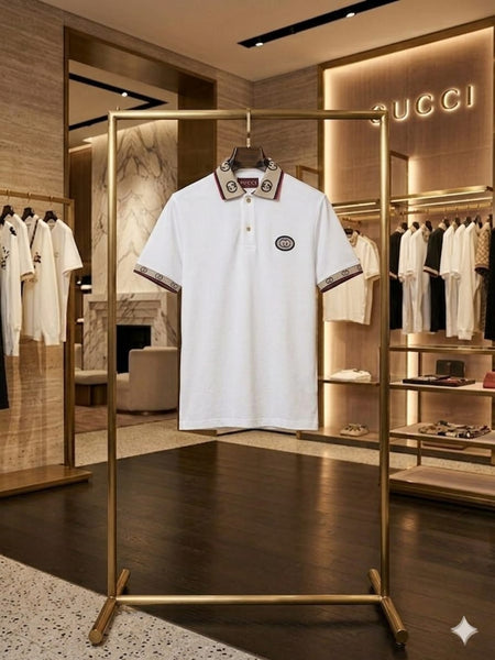 Premium White Polo Collar T-Shirt for Men