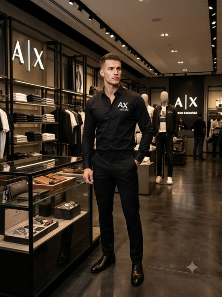 Luxury & Elegant  Black Formal Shirt For Men