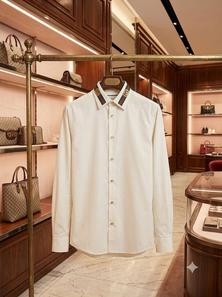 Premium  Formal Shirt with Signature Stripe Collar – Luxury Smart Fit