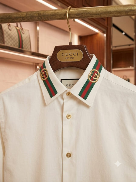 Premium  Formal Shirt with Signature Stripe Collar – Luxury Smart Fit