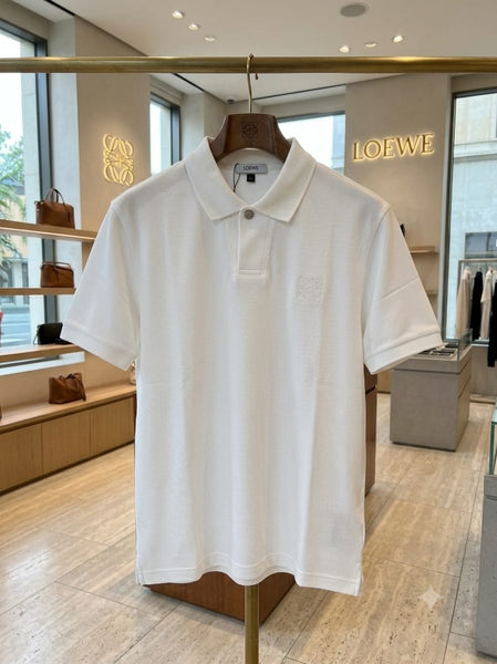 Premium Textured Polo T-Shirt With Embroidered Logo Classic White Edition