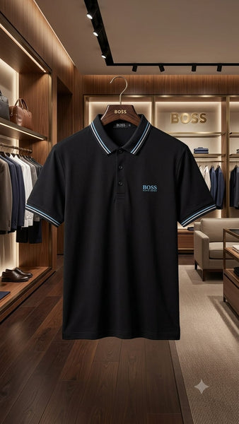 Premium Black Polo T-Shirt for Men Classic Smart Casual Wear