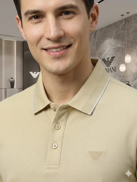 Premium Beige Polo T-Shirt for Men – Timeless Everyday Elegance
