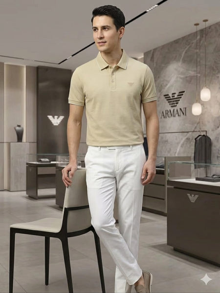 Premium Beige Polo T-Shirt for Men – Timeless Everyday Elegance