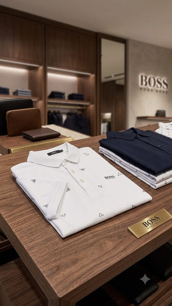 Branded  Premium White All Over Logo Printed Polo T-Shirt