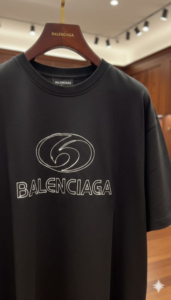 Premium Branded Black Oversized Logo T-Shirt