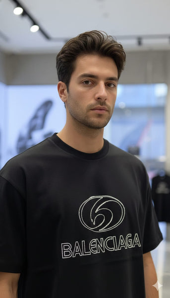 Premium Branded Black Oversized Logo T-Shirt