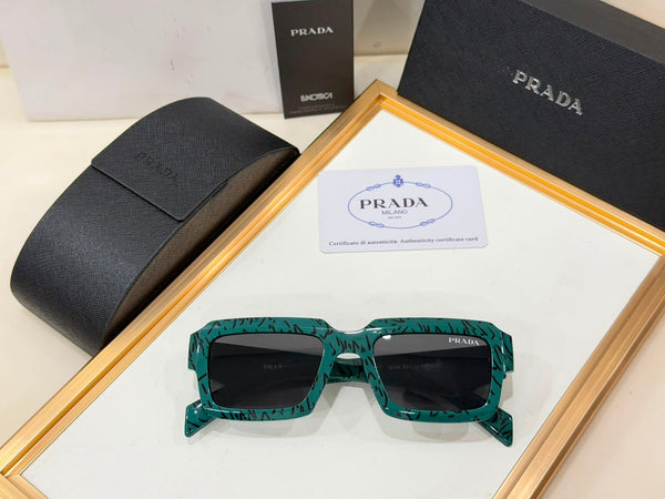 Women’s Branded Square Sunglasses Scribble Print Designer Eyewear
