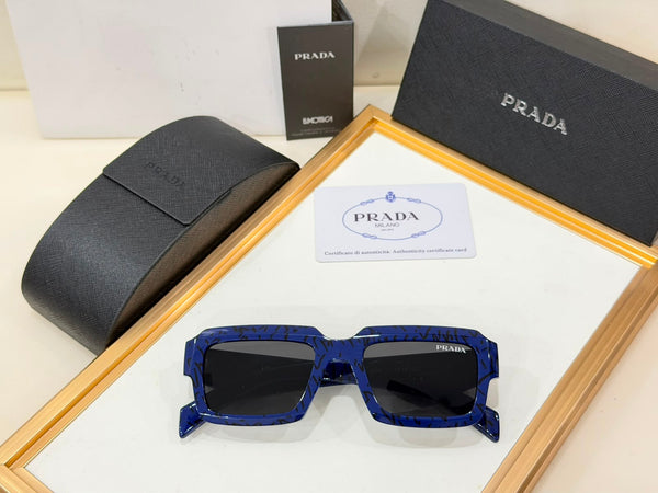Women’s Branded Square Sunglasses Scribble Print Designer Eyewear