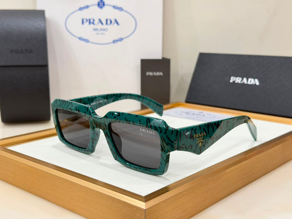 Women’s Branded Square Sunglasses Scribble Print Designer Eyewear