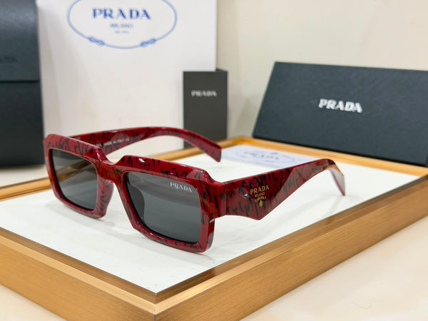 Women’s Branded Square Sunglasses Scribble Print Designer Eyewear