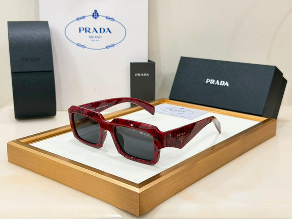 Women’s Branded Square Sunglasses Scribble Print Designer Eyewear