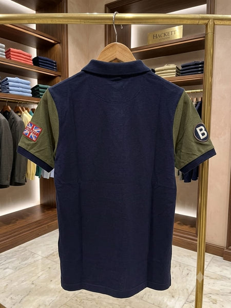 Premium Olive Green Polo T-Shirt – Contrast Stripe Casual Classic Fit