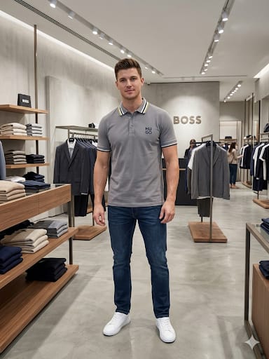 Premium Grey Polo T-Shirt – Classic Contrast Collar Smart Casual Wear