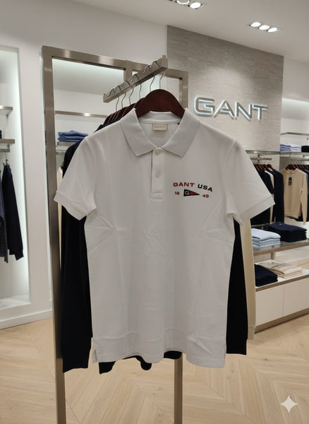 White Polo T-Shirt  Classic Embroidered Logo Premium Casual Wear