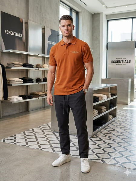 Men's Luxury Branded  Polo T-Shirt  With Minimalist Logo Classic Casual Fit