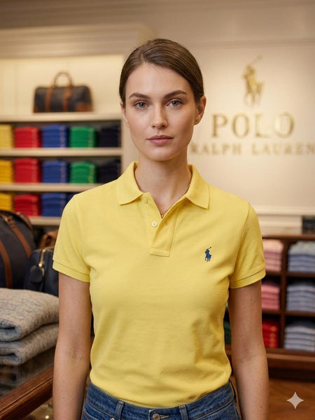 Women's Premium Classic Yellow Polo T-Shirt For Women