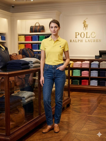 Women's Premium Classic Yellow Polo T-Shirt For Women