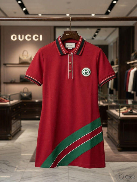 Women's Signature Polo Dress – Red Luxury Casual  Dress
