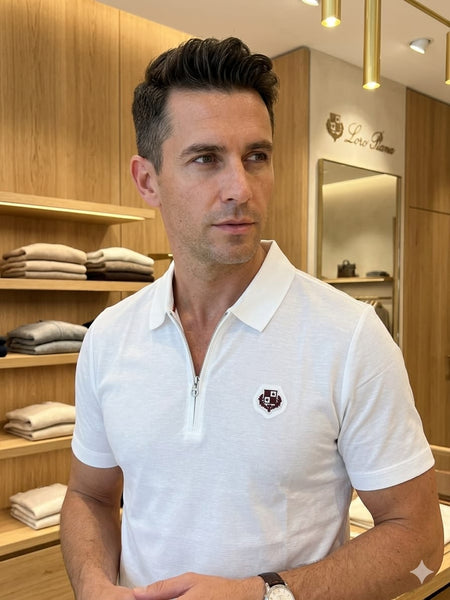 Luxury Stylish White Regular Fit Polo Tee for Men