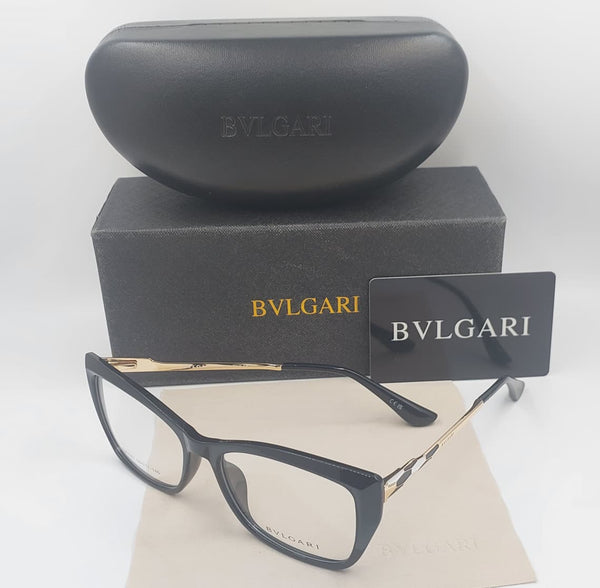 Luxury Rectangular Eyeglass Frame f Black & Gold Premium Optical Glasses