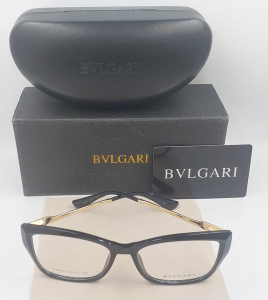 Luxury Rectangular Eyeglass Frame f Black & Gold Premium Optical Glasses