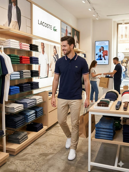 Classic Navy Blue Polo T-Shirt for Men Premium Smart Casual Wear