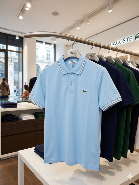 Men's Premium Sky blue  Polo T-Shirt with Contrast Collar