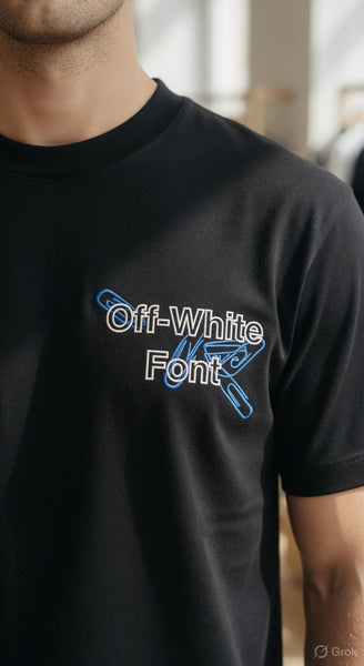 Luxury Brand  Font Logo Black Premium Oversized T-Shirt for Men