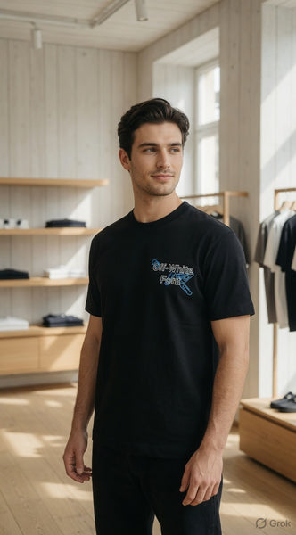 Luxury Brand  Font Logo Black Premium Oversized T-Shirt for Men