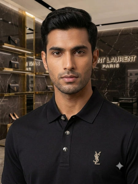 Men's Premium Black Polo T-Shirt – Classic Luxury Fit