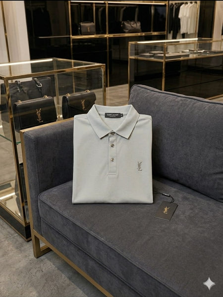 Men's Premium Light Grey Polo T-Shirt – Elegant Everyday Essential