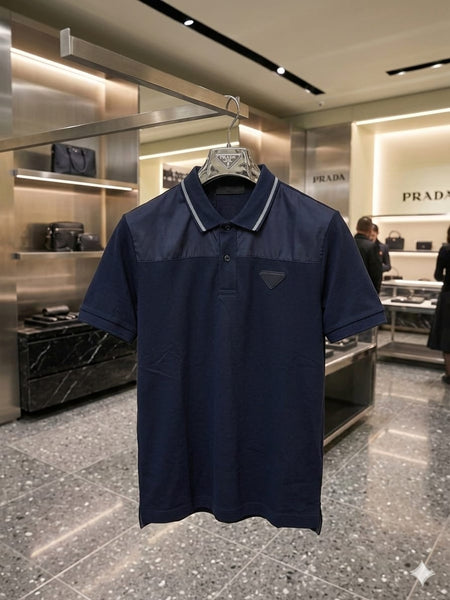 Premium Designer Black Polo Tee with Contrast Collar