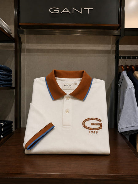 Premium Men’s Classic White Polo T-Shirt with Contrast Collar