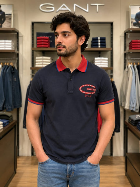 Branded  Classic Fit Navy blue Polo T-Shirt for Everyday Wear