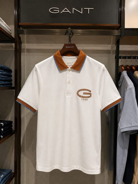 Premium Men’s Classic White Polo T-Shirt with Contrast Collar