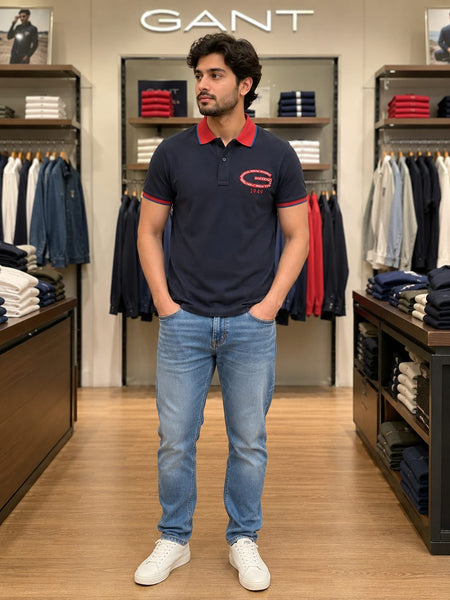 Branded  Classic Fit Navy blue Polo T-Shirt for Everyday Wear