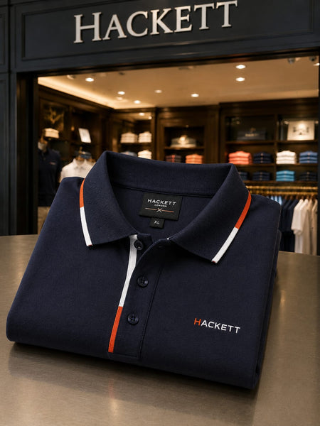 Luxury  Casual Polo Tee with Contrast Collar and Sleeve Details