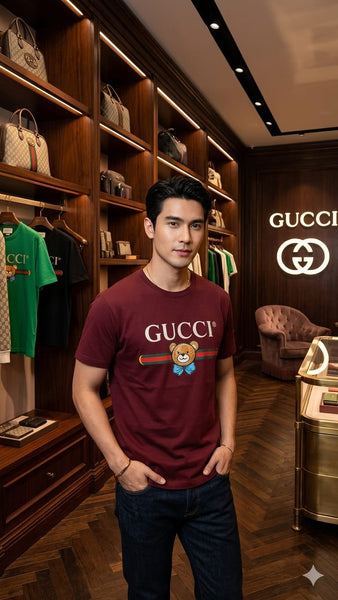 Men’s Premium Maroon Graphic T-Shirt Stylish Casual Round Neck Tee