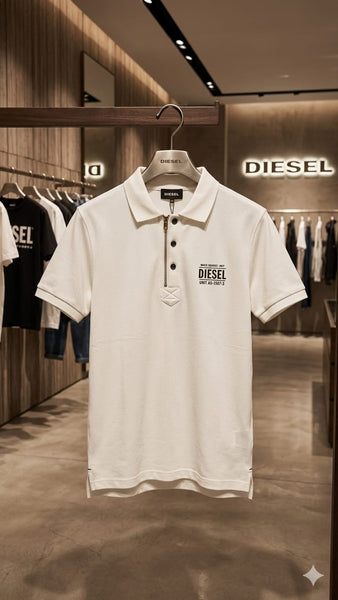 Men’s Classic Cream Polo T-Shirt – Premium Casual Collar Neck Tee