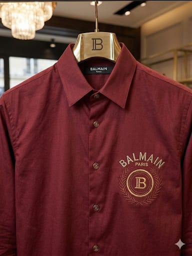 Men’s Premium Maroon Formal Shirt  Elegant Full Sleeve Button-Down Shirt