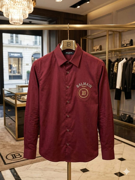 Men’s Premium Maroon Formal Shirt  Elegant Full Sleeve Button-Down Shirt