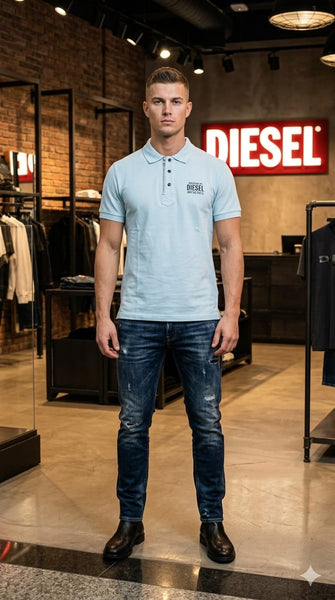 Men’s Premium Sky blue Polo T-Shirt With Initial Brand Logo