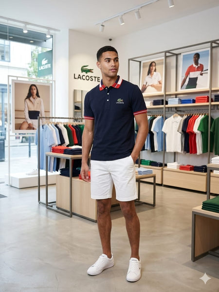 Men’s Premium Navy Blue Polo T-Shirt with Contrast Collar