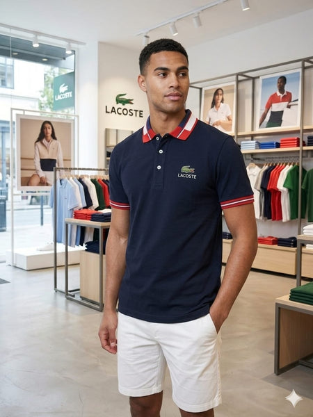 Men’s Premium Navy Blue Polo T-Shirt with Contrast Collar